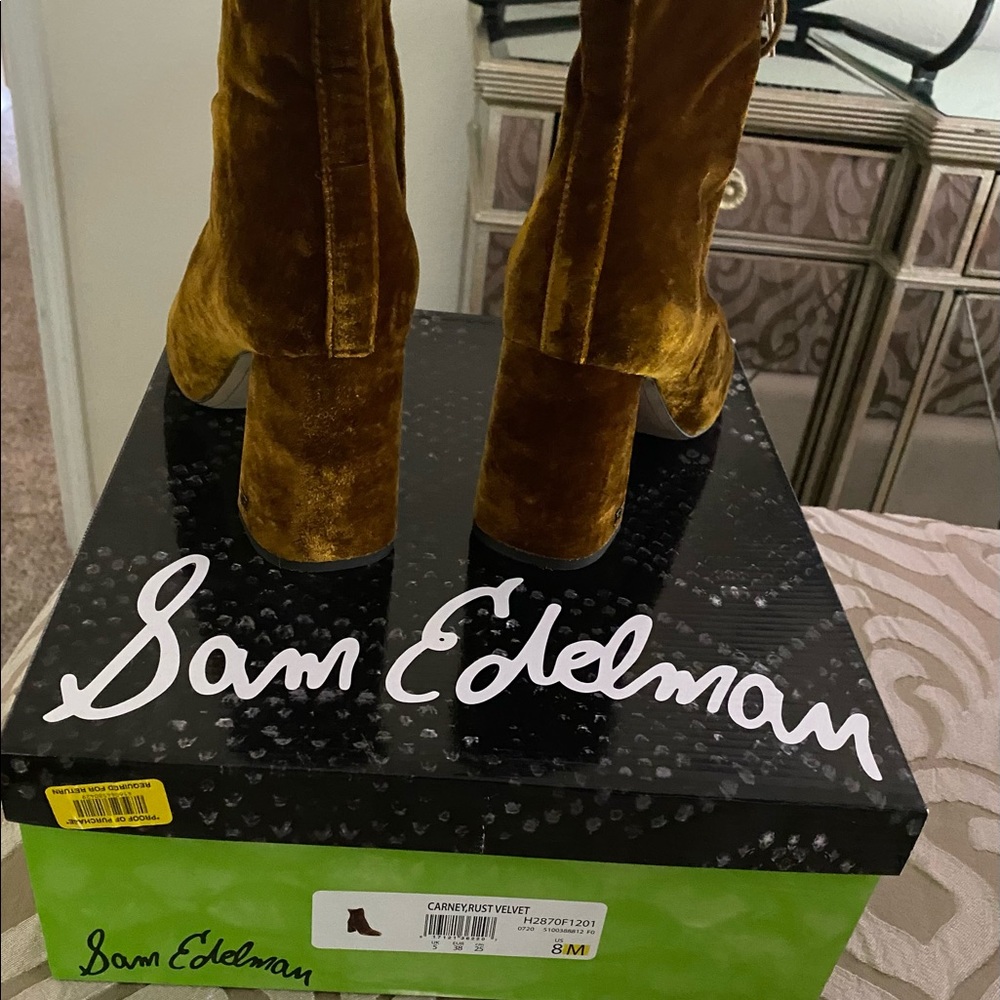 Sam Edelman rustic velvet Carney Ankle boots pre-loved condition w/o the box